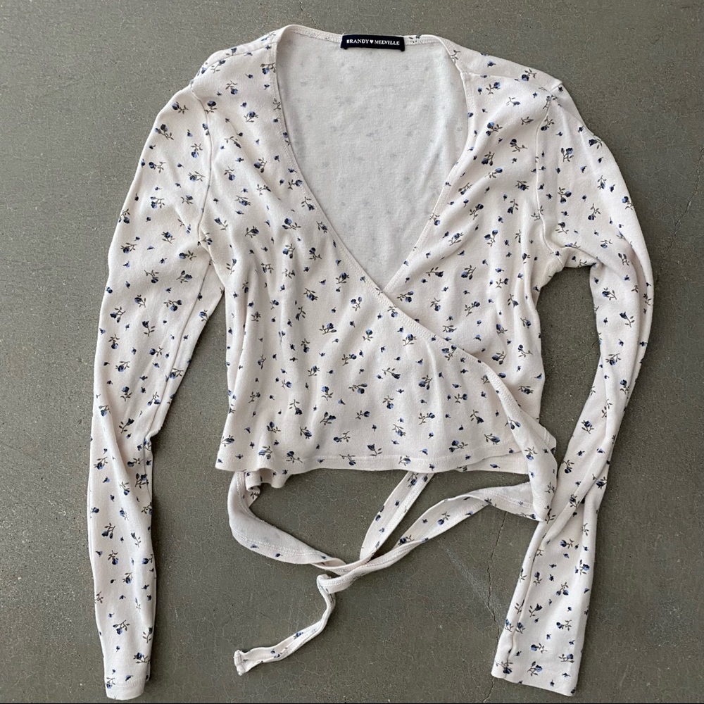 floral wrap top